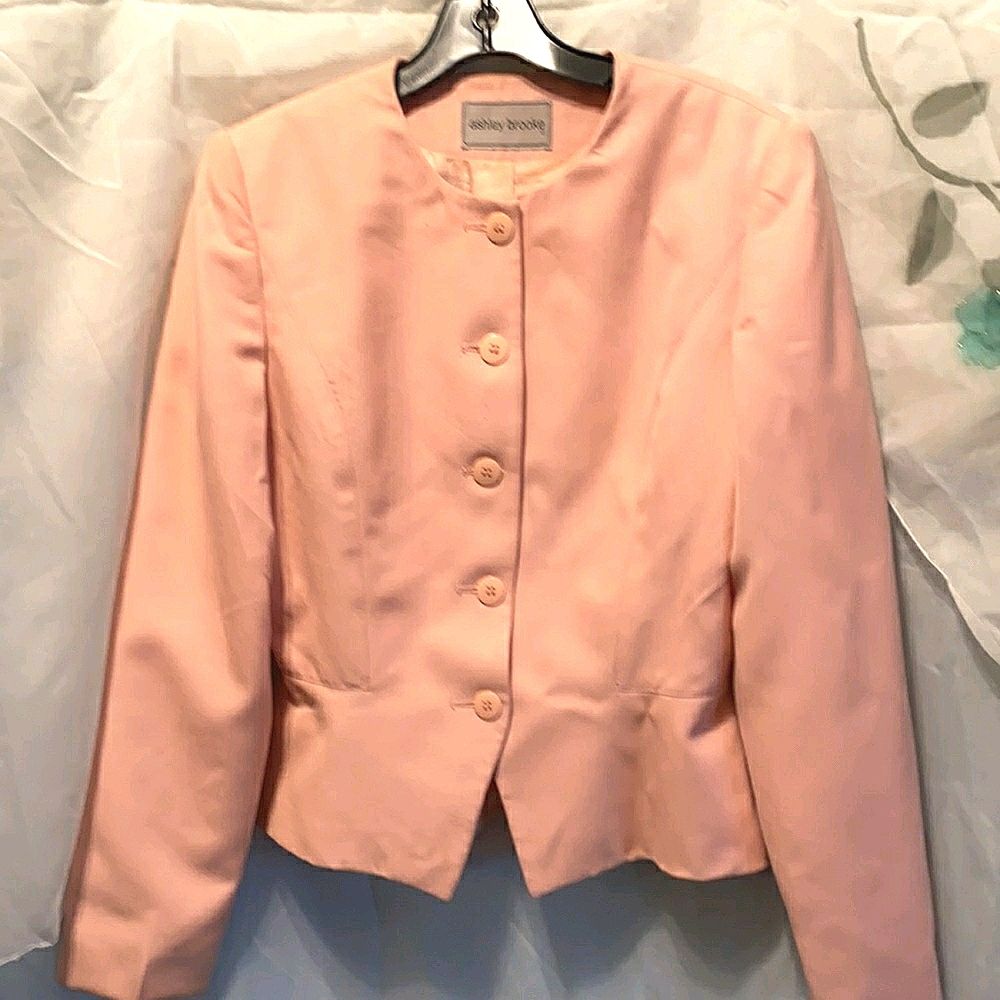 ASHLEY BROOKE SALMON PINK CROP JKT SZ 8